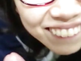 Cute chinese glasses tolerant bj nigh toliet